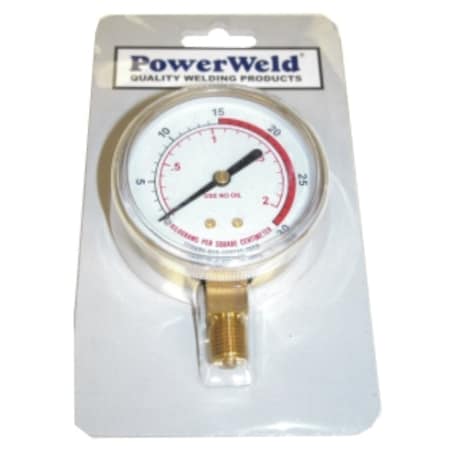 Powerweld Replacement Gauge, 2" x 30 PSI, 1/4" NPT Inlet B30